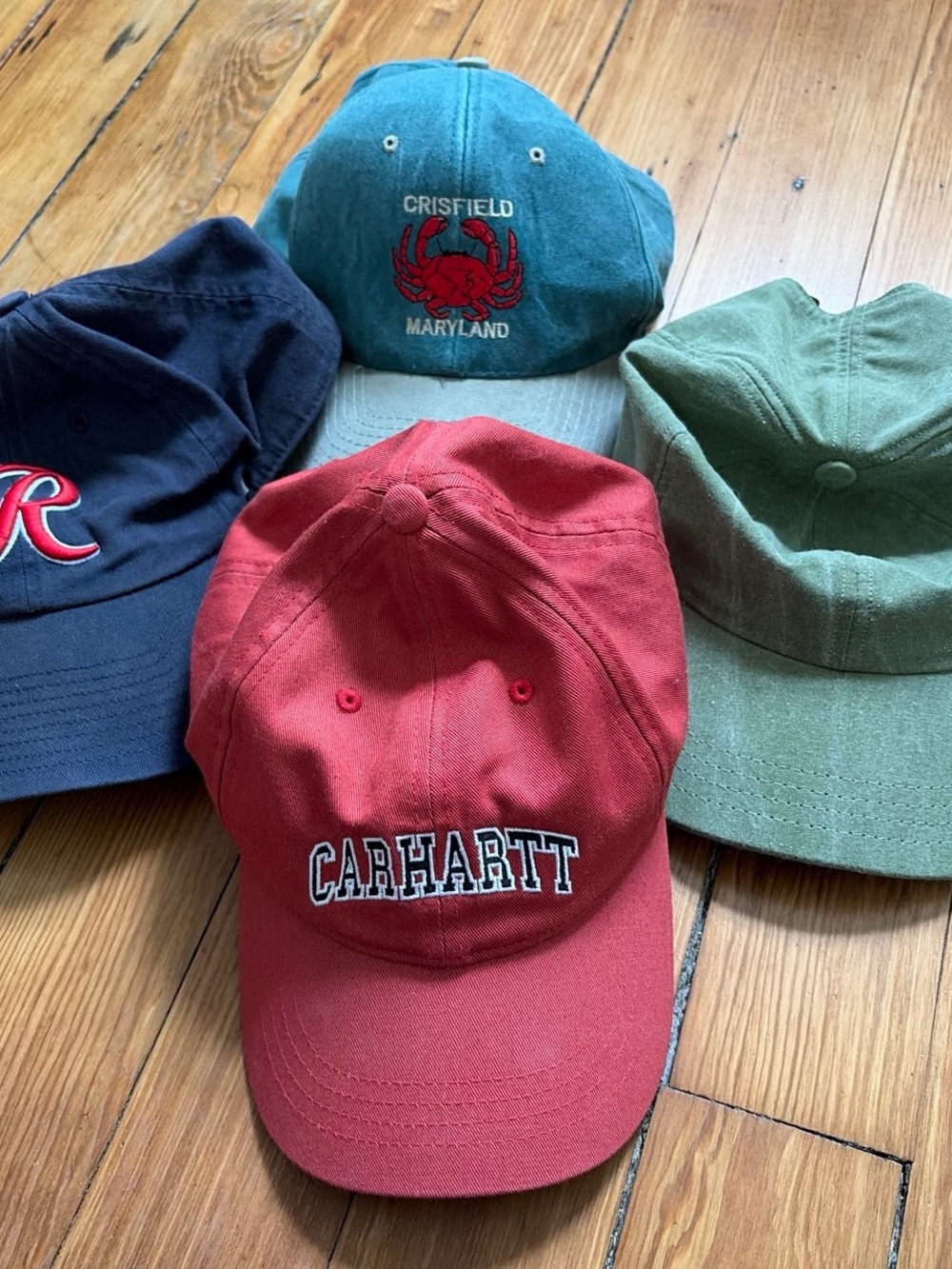 Carhartt WIP Red Logo Cap with Curved Brim — bundle